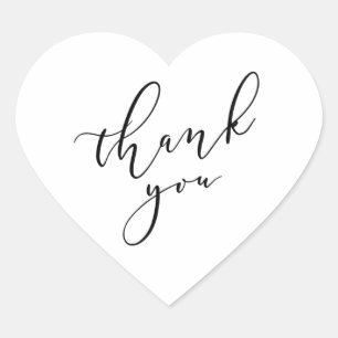 Simple thank you heart favour sticker