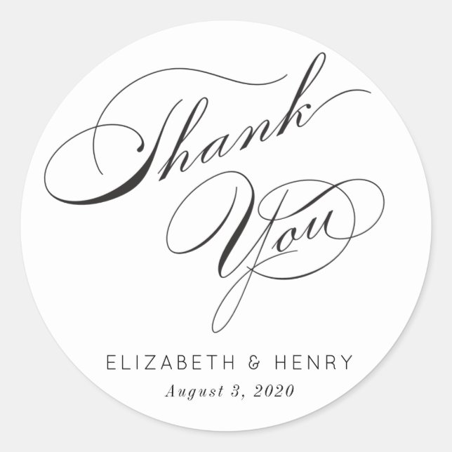 Simple Thank You Label Favour Tag (Front)