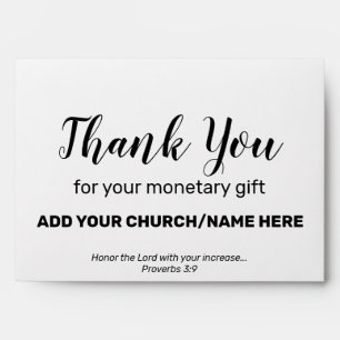 Simple THANK YOU Monetary Gift Cash Envelope
