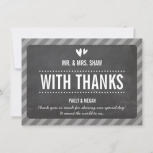 SIMPLE THANK YOU NOTE plain type white chalkboard Note Card