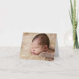 Simple Thank You Photo Birth Announcement
