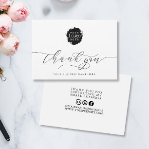 Simple Thank You Script Business Branding Logo Card