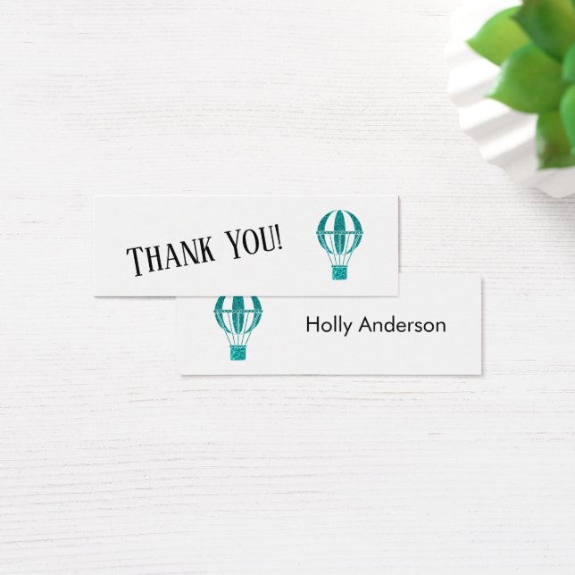 Simple Thank You Teal Hot Air Balloon Insert Card (Desk)