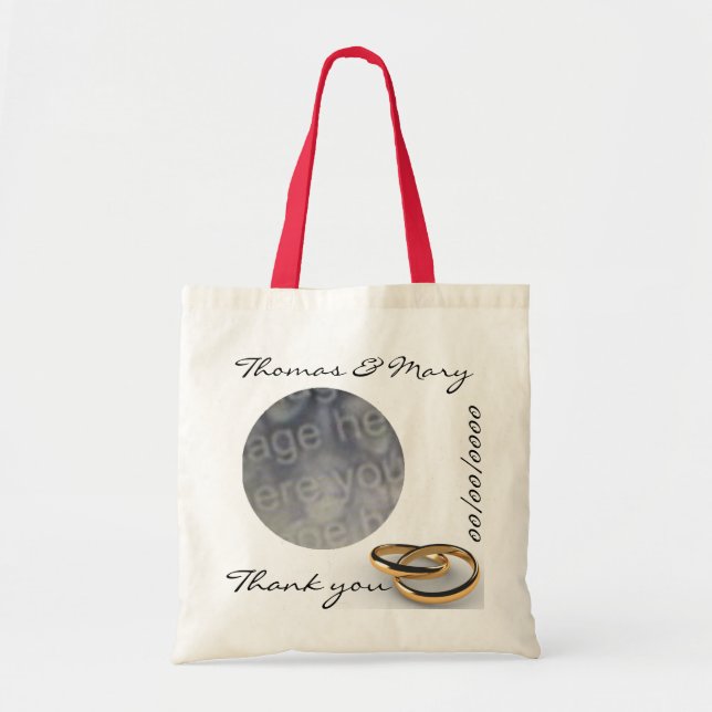 Simple Thank You Wedding Favour Tote Bag (Front)