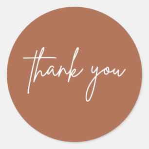 Simple Thank You Wedding Invitation Round Sticker
