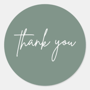 Simple Thank You Wedding Invitation Round Sticker