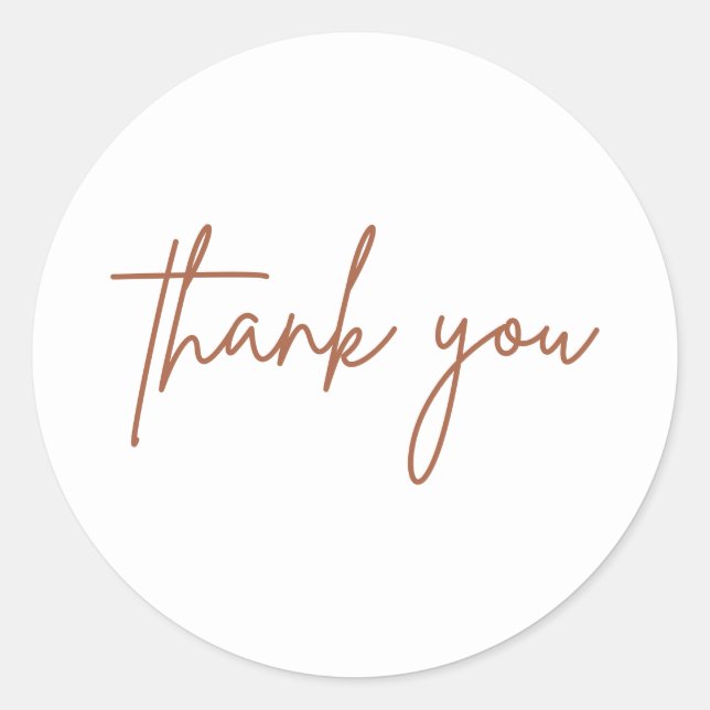 Simple Thank You Wedding Invitation Round Sticker (Front)