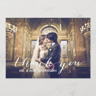 Simple Thank You Wedding Photo Card