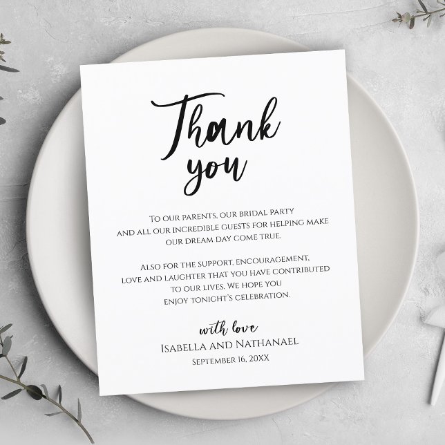 simple thank you wedding reception Card (Creator Uploaded)