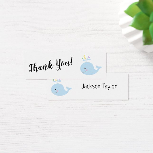 Simple Thank You with Blue Whale Insert Cards (Desk)
