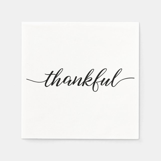 Simple thankful Elegant Script Napkin (Front)