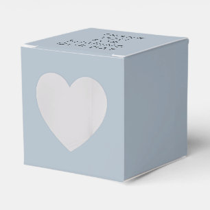 Simple Thanks Dusty Blue Names Date Custom Wedding Favour Box