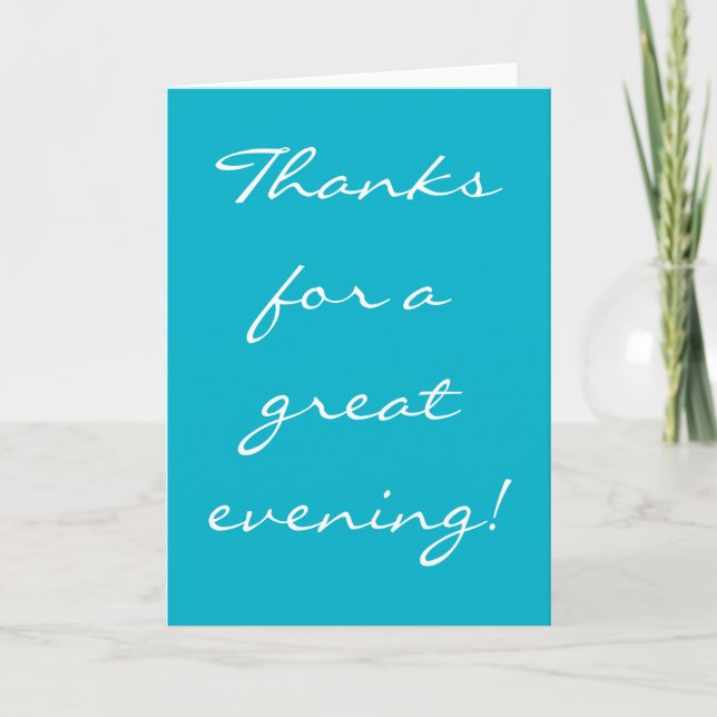Simple Thanks For A Great Evening Card (Front)