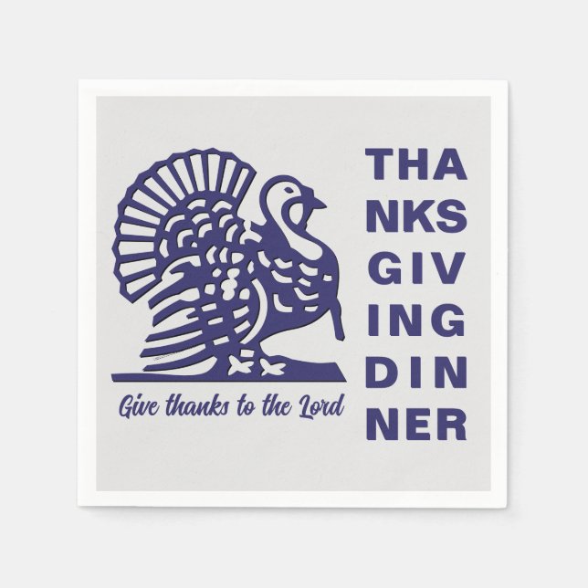 Simple THANKSGIVING DINNER Paper Napkin (Front)
