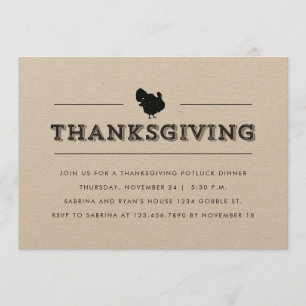 Simple Thanksgiving Dinner Party Invitation