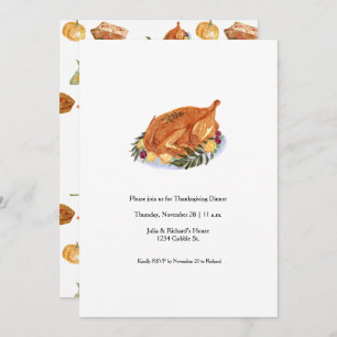 Simple Thanksgiving Turkey Dinner Invitation
