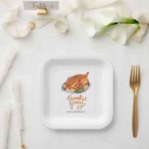Simple Thanksgiving Turkey Dinner Paper Plate