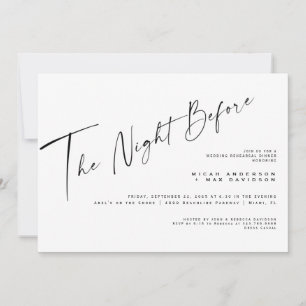 Simple The Night Before Rehearsal Dinner  Invitation