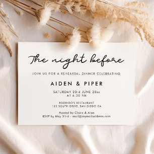 Simple The night before rehearsal dinner Invitation