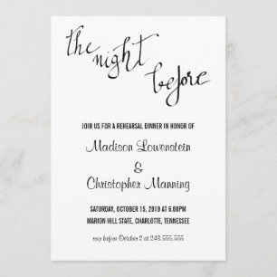 Simple The Night Before Script Rehearsal Dinner Invitation