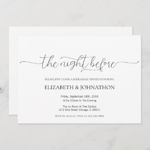 Simple The Night Before Wedding Rehearsal Dinner Invitation