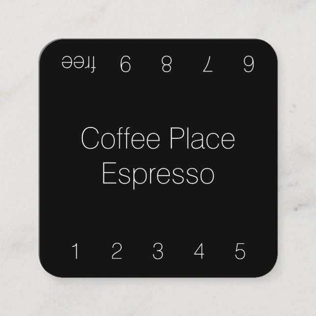 Simple Thin Dark Loyalty Coffee Punchcard (Front)