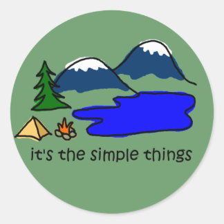 Simple Things - Camping Classic Round Sticker
