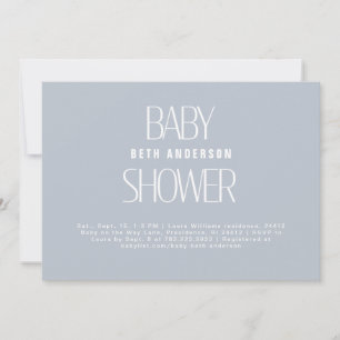 Simple Things Dusty Blue Baby Shower Invitation