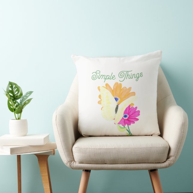 'Simple Things' Flowers and Butterflies Cushion (Chair)
