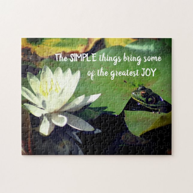 Simple Things Frog Inspirational Quote Jigsaw Puzzle (Horizontal)