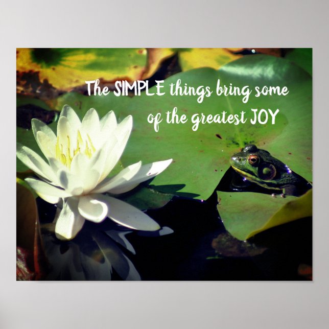 Simple Things Frog Inspirational Quote Poster (Front)