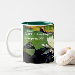 Simple Things Frog Inspirational Quote  Two-Tone Coffee Mug