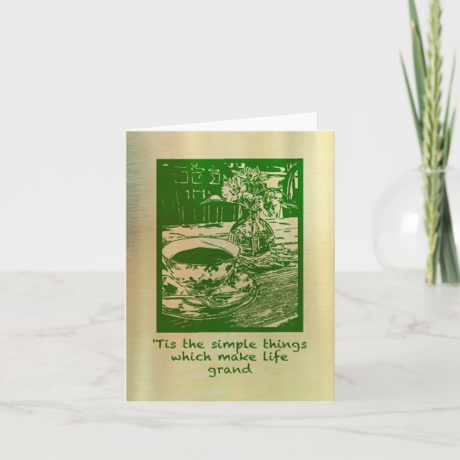 Simple Things Small, 4" x 5.6" Folded Note Card (Front)