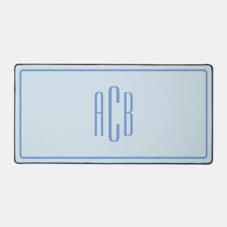 Simple Three Letter Blue Monogram Desk Mat