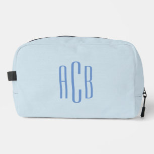 Simple Three Letter Blue Monogram Dopp Kit