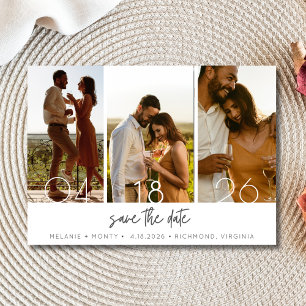 Simple Three Photo Wedding Save the Date