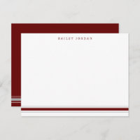 Simple Three Stripes Dard Red Grey Mens Stationery