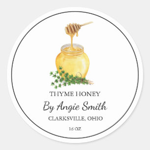 Simple Thyme Infused Honey Label