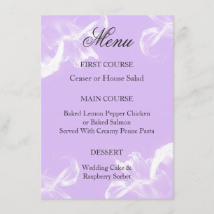 Simple Tiger Lily Floral Wedding Menu