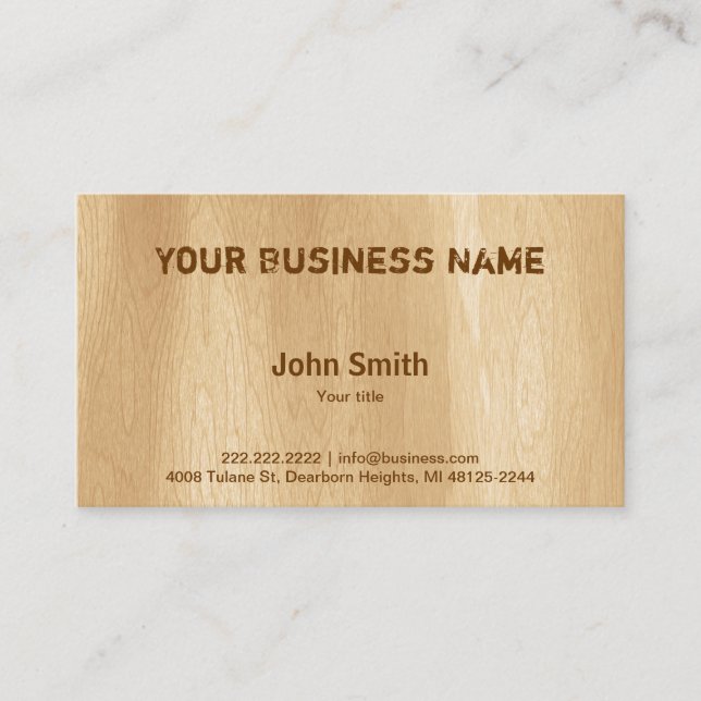 Simple Timber business card (Front)