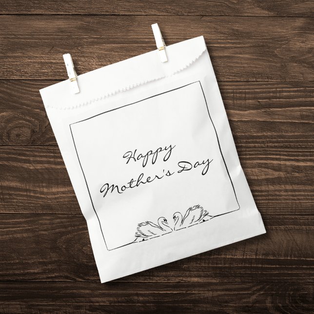 Simple Timeless Handwritten Swan Mother's Day   Favour Bags (Creator Uploaded)