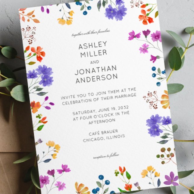 Simple, Timeless Wildflower Wedding Invitation (Creator Uploaded)