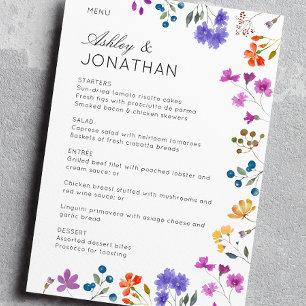 Simple, Timeless Wildflower Wedding Menu