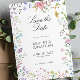 Simple, Timeless Wildflower Wedding Save The Date