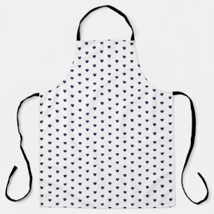Simple Tiny Heart Pattern - Black and White Girly Apron