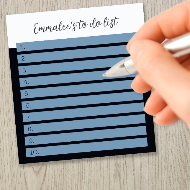 Simple To Do Custom Lined Numbered White Blue Mix Notepad (Creator Uploaded)