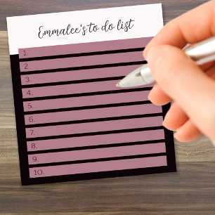 Simple To Do Custom Lined Numbered White Red Mix Notepad