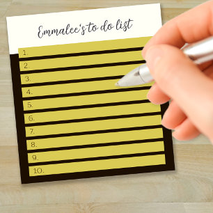 Simple To Do Custom Lined White Yellow Mix Notepad