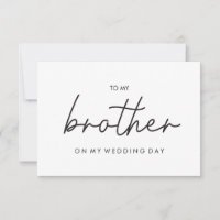 Simple To my brother on my wedding day card