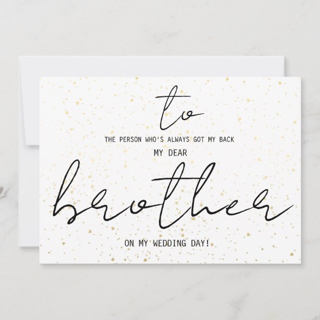 Simple To My Brother On Our Wedding Day Add Name  (Front)